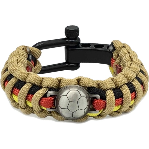 Paracord Armband "Deutschland-Edition" mit Fußball-Metallemblem -