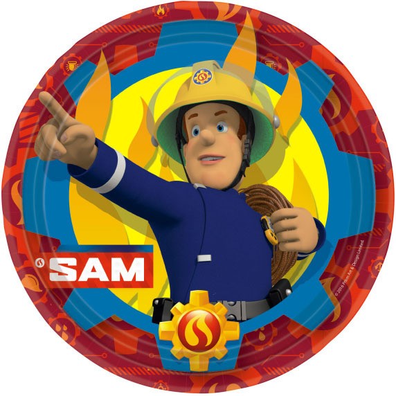 Feuerwehrmann Sam Pappteller 23 cm 8er Set