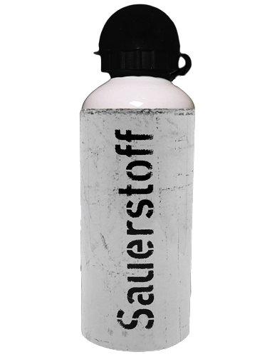 FIREBOTTLE "Sauerstoff" | Trinkflasche 600ml mit zwei Verschlüssen & Karabiner
