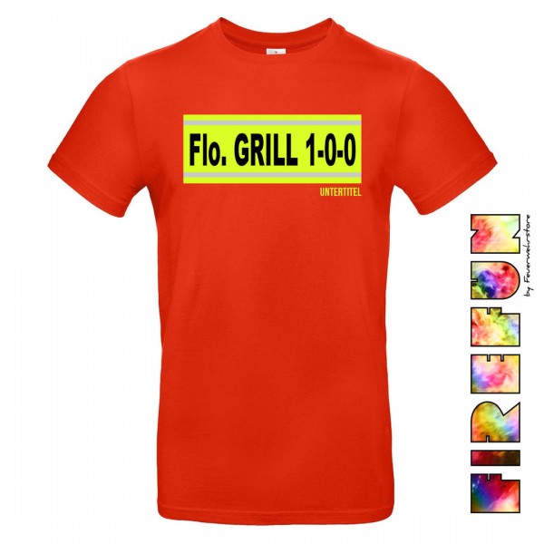FIREFUN - T-Shirt mit Aufschrift "Flo. GRILL 1-0-0"